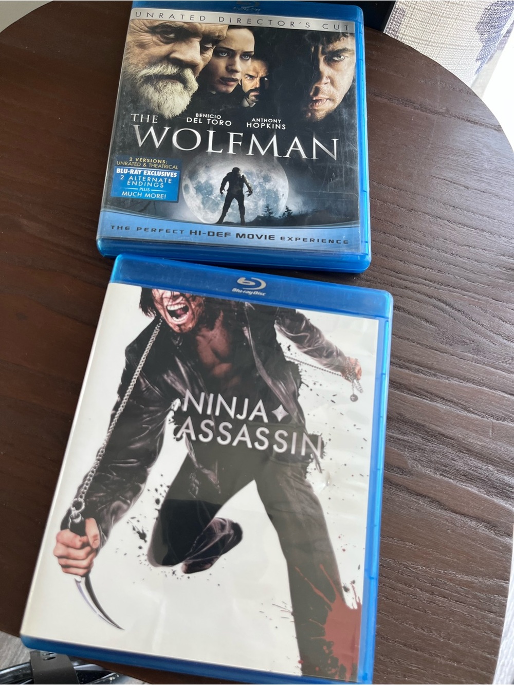 Blu-ray Movie Bundle: The Wolfman & Ninja Assassin - Blue Cases